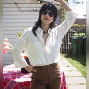 Eve Gravel 100% Cotton White Shirt